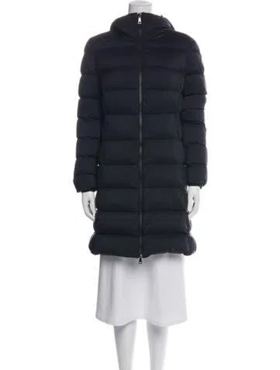 Pre-owned Moncler Down Coat In Blue