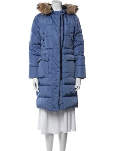 Pre-owned Moncler Down Coat In Blue