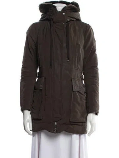 Pre-owned Moncler Down Coat In Brown