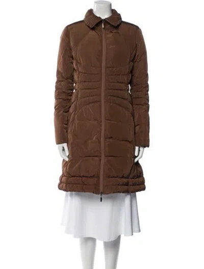 Pre-owned Moncler Down Coat In Brown