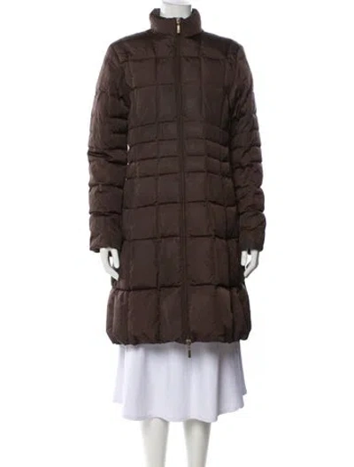 Pre-owned Moncler Down Coat In Brown