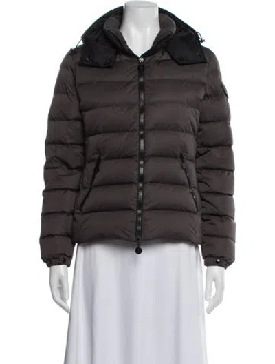Pre-owned Moncler Down Coat In Brown