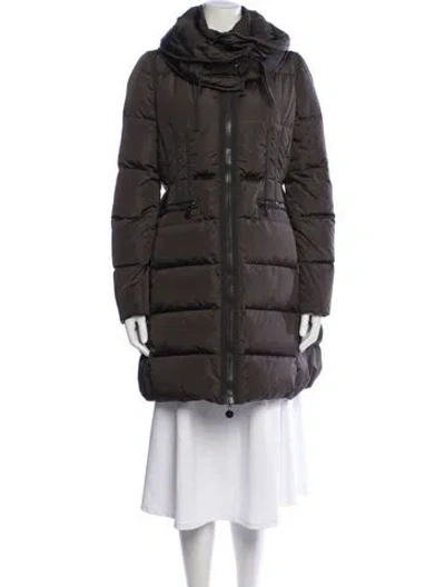 Pre-owned Moncler Down Coat In Brown