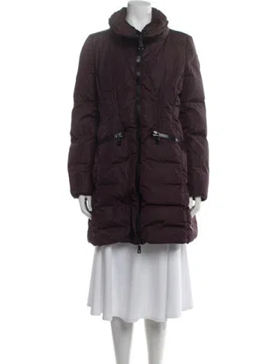 Pre-owned Moncler Down Coat In Burgundy