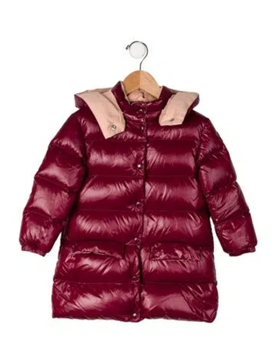 Pre-owned Moncler Babies' Down Coat In Burgundy