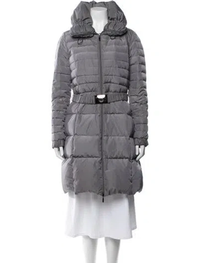 Pre-owned Moncler Down Coat In Gray