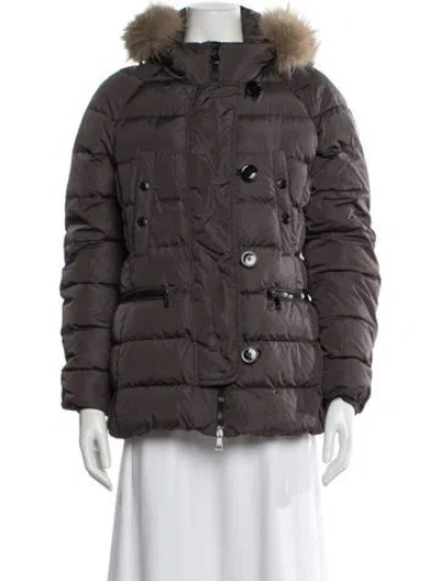 Pre-owned Moncler Down Coat In Gray