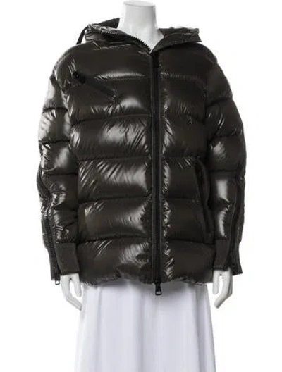 Pre-owned Moncler Down Coat In Gray