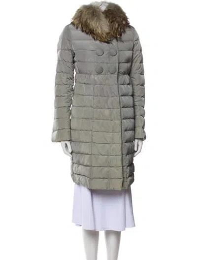 Pre-owned Moncler Down Coat In Gray