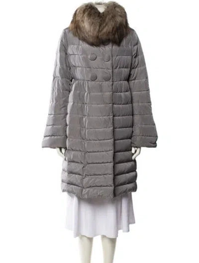 Pre-owned Moncler Down Coat In Gray