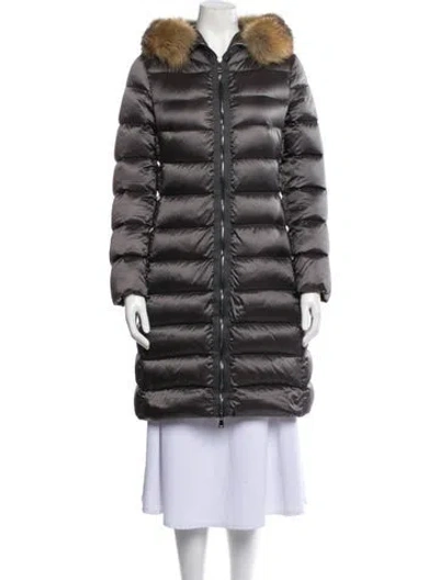 Pre-owned Moncler Down Coat In Gray