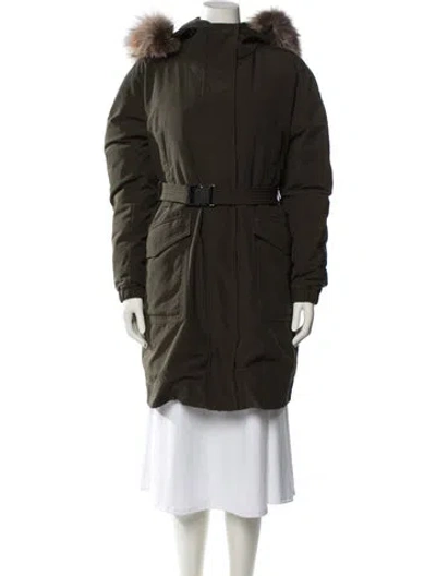 Pre-owned Moncler Down Coat In Green