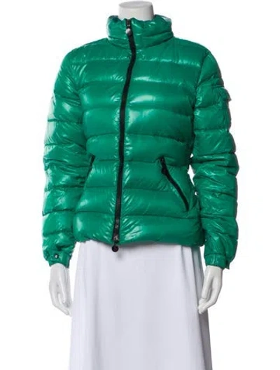 Pre-owned Moncler Down Coat In Green