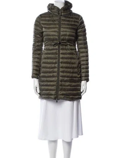 Pre-owned Moncler Down Coat In Green