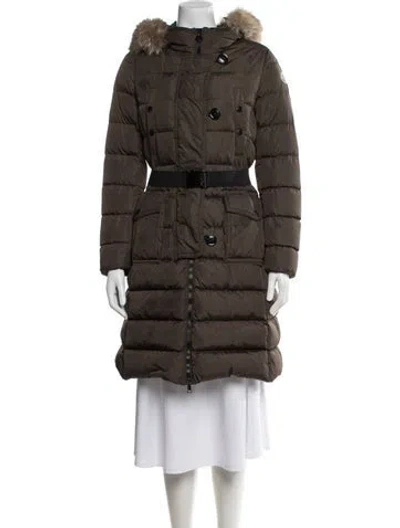 Pre-owned Moncler Down Coat In Green