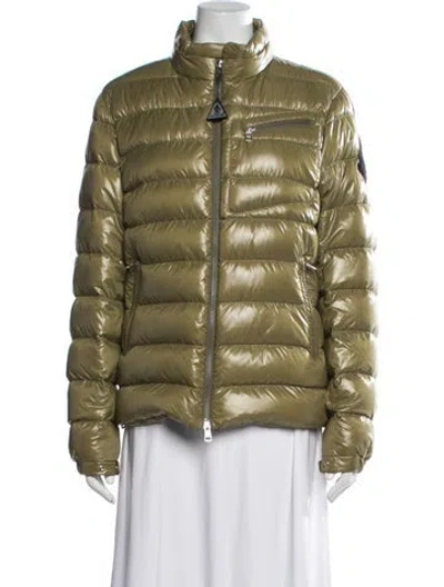 Pre-owned Moncler Down Coat In Green