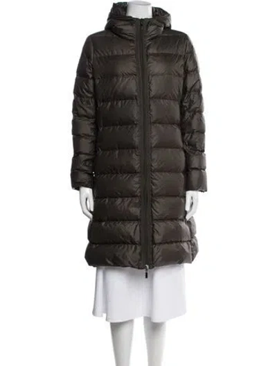 Pre-owned Moncler Down Coat In Green