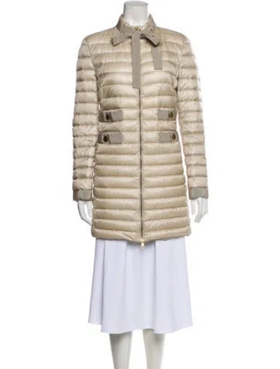 Pre-owned Moncler Down Coat In Neutral