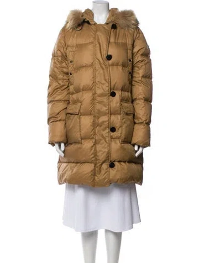Pre-owned Moncler Down Coat In Neutral