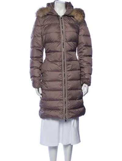 Pre-owned Moncler Down Coat In Neutral