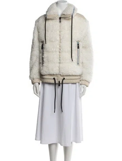Pre-owned Moncler Down Coat In Neutral