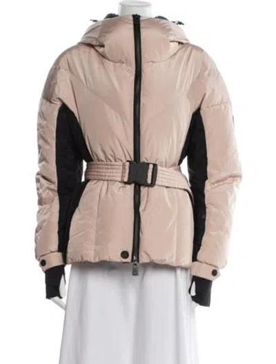 Pre-owned Moncler Down Coat In Neutrals/pink