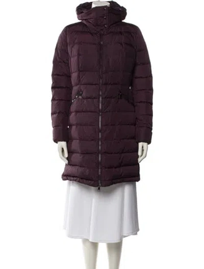 Pre-owned Moncler Down Coat In Purple