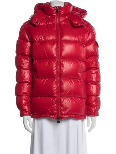 Pre-owned Moncler Down Coat In Red