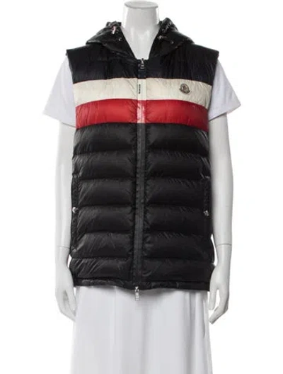 Pre-owned Moncler Down Colorblock Pattern Down Jacket In Black