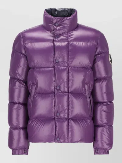 Moncler Down Cropped Puffer Jacket In Purple