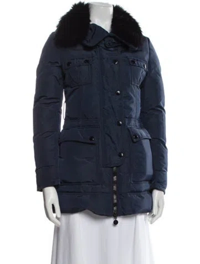 Pre-owned Moncler Down Down Coat In Blue