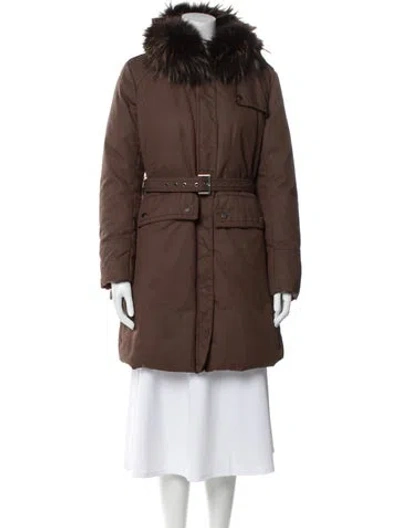 Pre-owned Moncler Down Down Coat In Brown