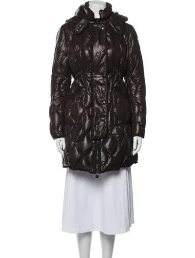 Pre-owned Moncler Down Down Coat In Brown