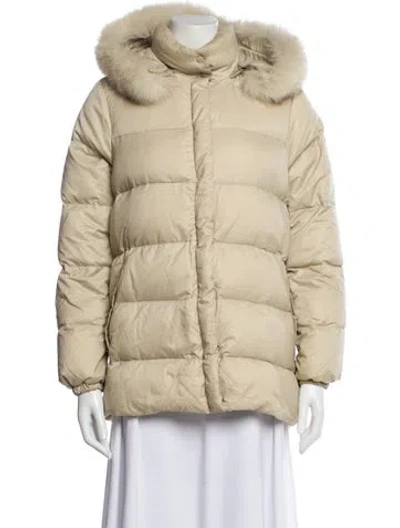Pre-owned Moncler Down Down Coat In Neutral