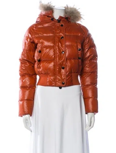 Pre-owned Moncler Down Down Jacket In Orange
