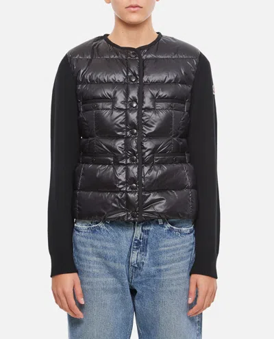 Moncler Down-filled Buttoned Cardingan In Black