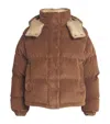 Moncler Daos Chenille Tech Down Jacket In Beige