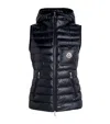 Moncler Quilted Hooded Vest Front Pocket In Black