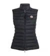 Moncler Quilted Black Vest With High Collar And Fitted Silhouette In Black