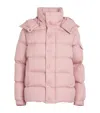 Moncler Maya 70 Hooded Short Down Jacket Pink In Pink