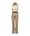 Moncler Grenoble Colorblock Down Ski Suit In Brown