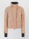 Moncler Down Fitted Jacket In Neutral