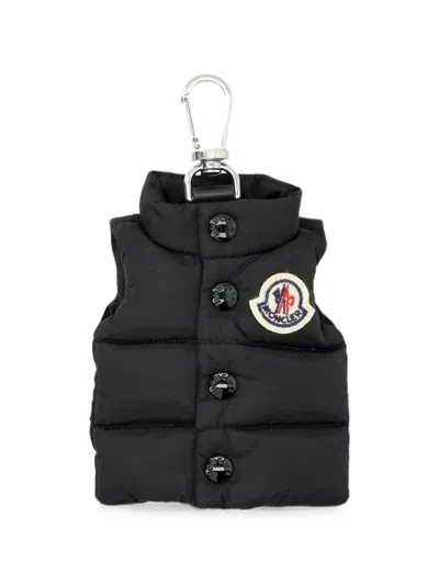 Moncler Down Gilet Shape Key Ring In Black