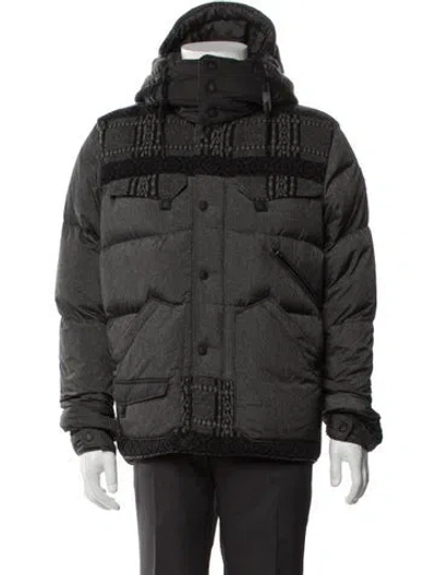 Pre-owned Moncler Down Graphic Print Puffer Coat In Multi