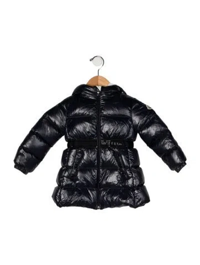 Pre-owned Moncler Babies' Down Hooded Coat In Blue