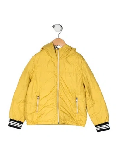 Pre-owned Moncler Babies' Down Hooded Coat In Yellow