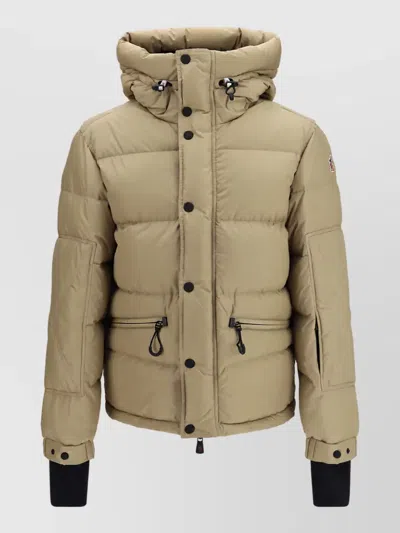 Moncler Down Hooded Padded Ski Jacket In Brown