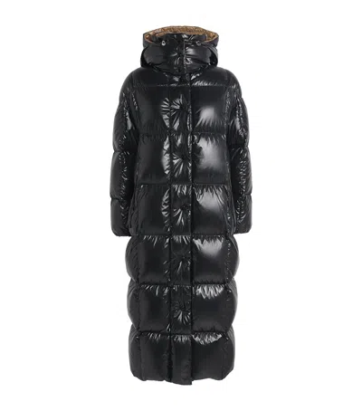 Moncler Down Hooded Parnaiba Coat In Black