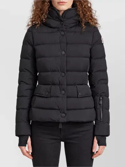 Moncler Down Hooded Short Puffer Jacket In Black