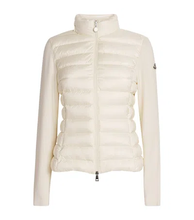 Moncler Down Hybrid Cardigan In White